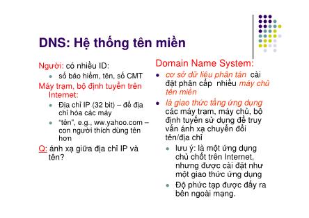 Bài giảng Mạng máy tính - Chương 7: Tầng ứng dụng (Phần 3) - Ngô Hồng Sơn