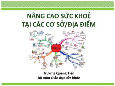 Bài giảng Nâng cao sức khoẻ tại các cơ sở/địa điểm - Trương Quang Tiến