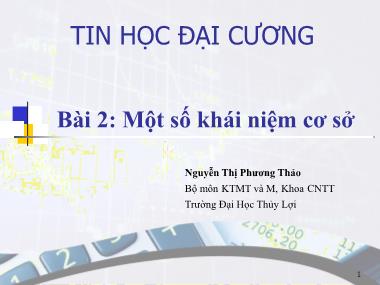 Bài giảng Tin học đại cương - Bài 2: Một số khái niệm cơ sở - Nguyễn Thị Phương Thảo