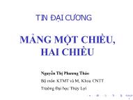 Bài giảng Tin học đại cương - Bài: Mảng một chiểu, hai chiểu - Nguyễn Thị Phương Thảo