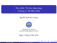 Bài giảng Tin học ứng dụng - Chương 2: Hệ điều hành - Năm học 2019-2020 - Nguyễn Đình Hoa Cương