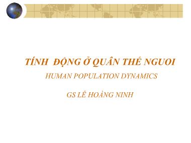 Bài giảng Tính động ở quần thể người - Lê Hoàng Ninh