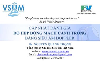 Cập nhật đánh giá độ hẹp động mạch cảnh trong bằng siêu âm Doppler - Nguyễn Quang Trọng