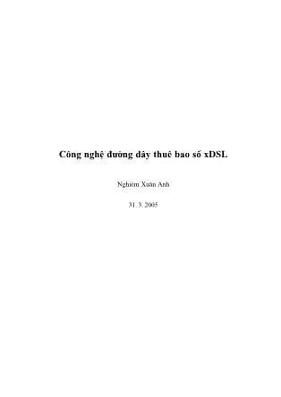 Công nghệ đường dây thuê bao số xDSL