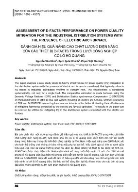 Đánh giá hiệu quả nâng cao chất lượng điện năng của các thiết bị D-Facts trong lưới công nghiệp có lò Hồ Quang