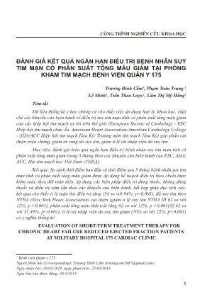 Đánh giá kết quả ngắn hạn điều trị bệnh nhân suy tim mạn có phân suất tống máu giảm tại phòng khám tim mạch Bệnh viện Quân y 175