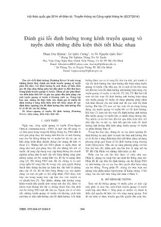 Đánh giá lỗi định hướng trong kênh truyền quang vô tuyến dưới những điều kiện thời tiết khác nhau