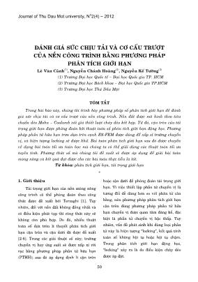 Đánh giá sức chịu tải và cơ cấu trượt của nền công trình bằng phương pháp phân tích giới hạn