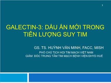 Đề tài Galectin-3: Dấu ấn mới trong tiên lượng suy tim - Huỳnh Văn Minh