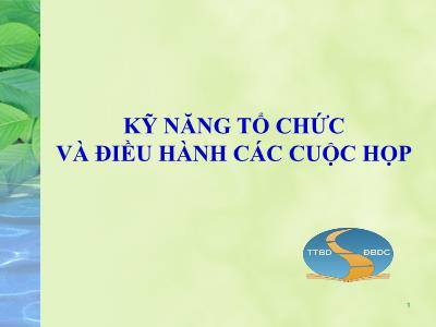 Kỹ năng tổ chức và điều hành các cuộc họp