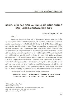 Nghiên cứu đặc điểm xạ hình chức năng thận ở bệnh nhân đái tháo đường týp 2