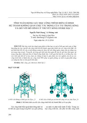 Tính toán động lực học công trình biển cố định hệ thanh không gian chịu tác động của tải trọng sóng và gió với mô hình lý thuyết sóng stoke bậc 2